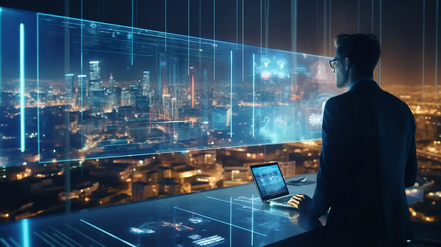 personnel d affaires dans un environnement daffaires futuriste